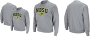 Colosseum Men's Heathered Gray NDSU Bison Arch Logo Tackle Twill Pullover Sweatshirt